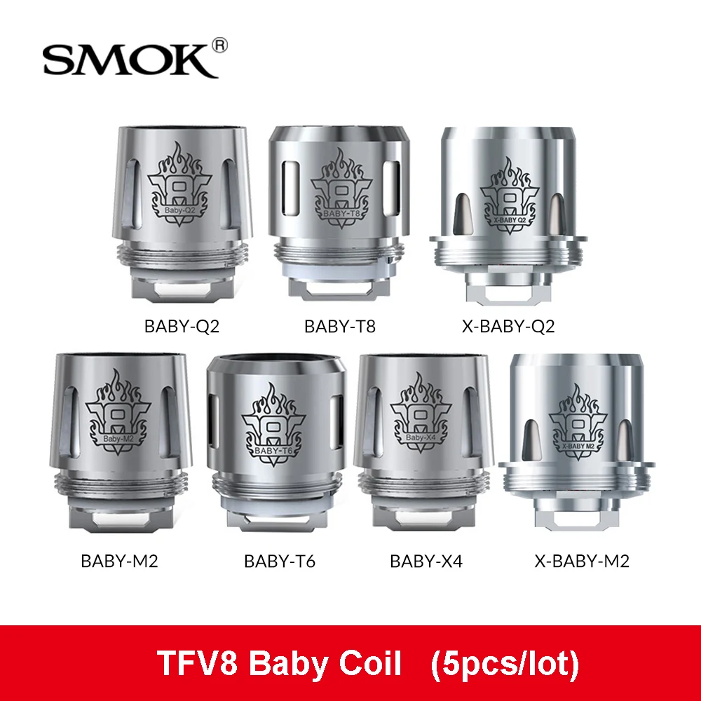 Original SMOK TFV8 Baby Coil V8 Q2 /T8 /X4 /T6 /M2 Head for TFV8 (Big) Baby/ Baby Prince Tank Electronic Cigarette Cores