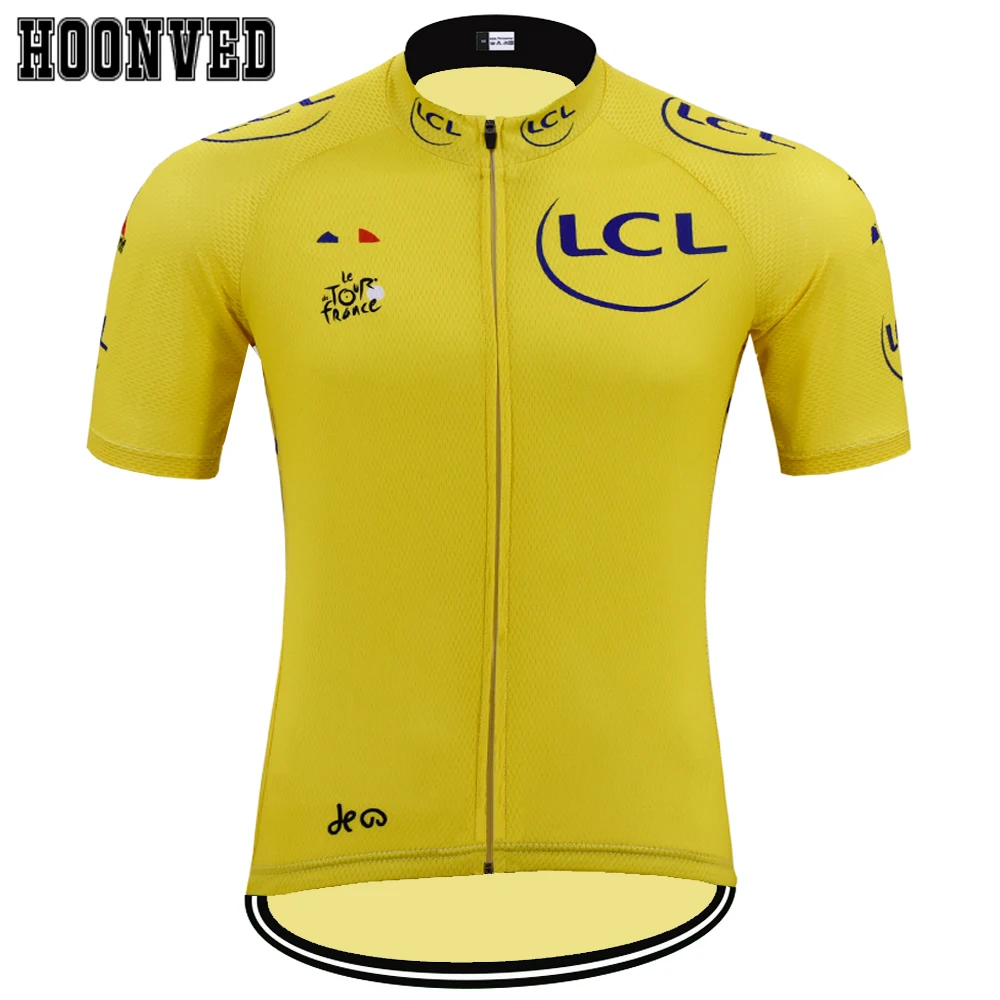 

2019 New Team Men Retro yellow cycling jersey Short sleeved clothes Summer Road classic Mtb Jersey maillot ciclismo hombre