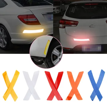 

2Pcs Safety Warning Light Reflector Protective Sticker Car Wheel Rim Eyebrow Reflective Warning Strip Stickers