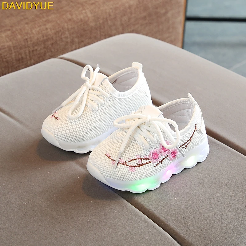 

davidyue luminous sneakers for Girls Boys Led Lighted Casual breathable glowing tenis infantil Children Kids luminous Sneaker