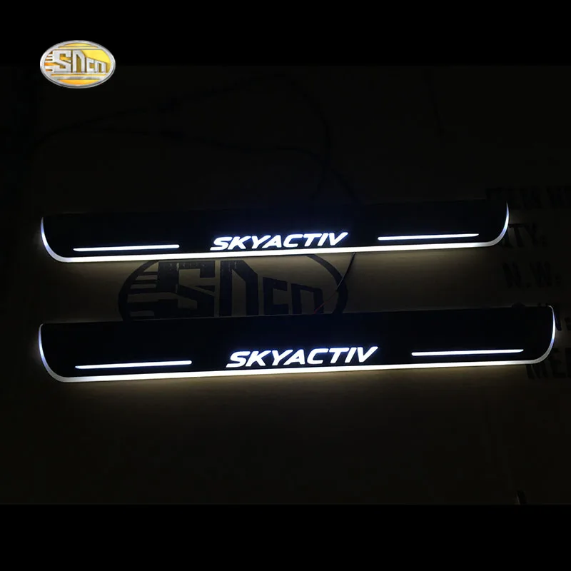 

SNCN LED door sill for Mazda 6 2014-2016 Led moving lights door scuff plate welcome door sill light Welcome pedal