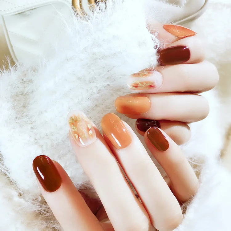 

Shiny Red Fake Nails Square Medium Press On Nails Glitter Decoration Nail Art Tips including Glue Stick#