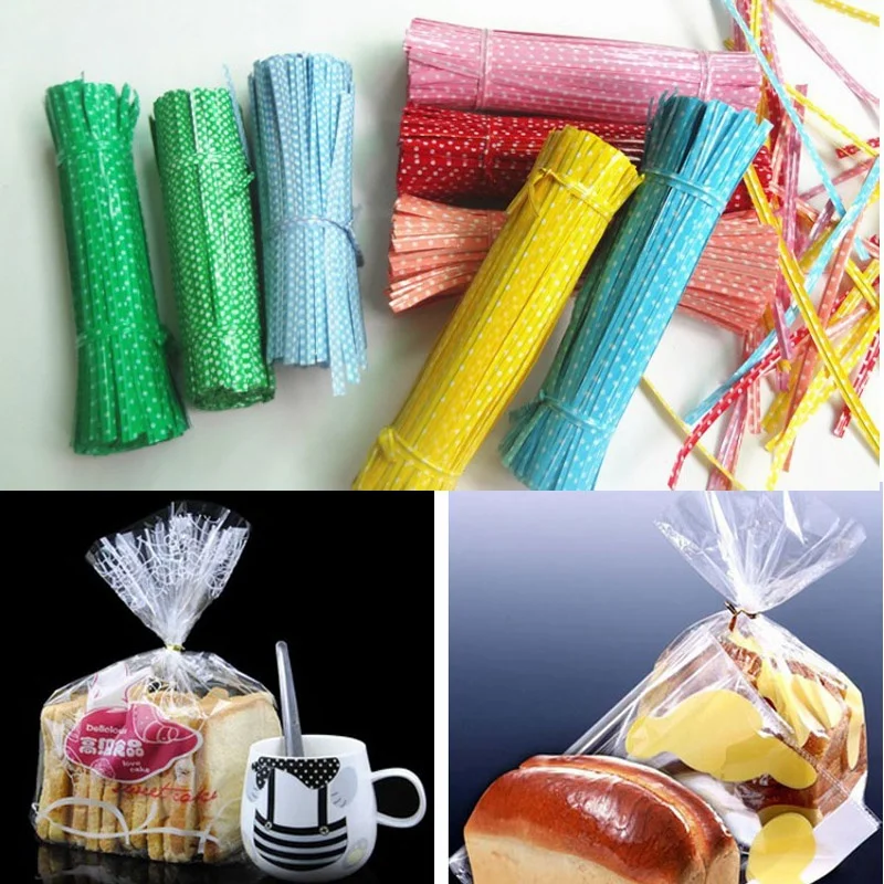 Горячая 100 шт Металлические точки твист Галстуки провода застежки для сумки уплотнения Галстуки для торта конфеты мешок/леденец сумки крепеж галстук cpdb13b98