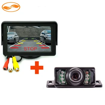 

Auto Parking Assistance Waterproof 7 LED IR Night Vision Rear Backup Camera + 4.3" LCD TFT Color Car Rearview Monitor