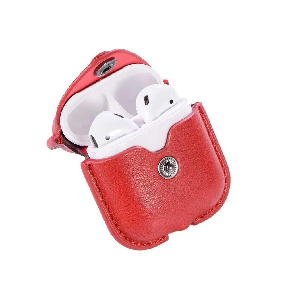 Luxury Leather Hook Case For AirPods Vintage Matte Cover Protective Skin Earphones Charging Case For Apple AirPods Luxury Leather Hook Case For AirPods Vintage Matte Cover Protective Skin Earphones Charging Case For Apple AirPods