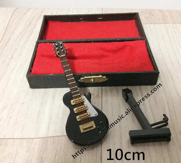 Мини гитара Миниатюрная модель электрогитары модель с чехлом и подставкой Рождественский подарок украшение дома