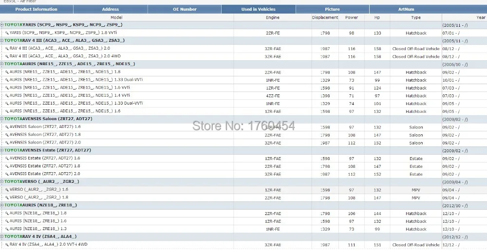 Воздушный фильтр для Toyota Corolla 1.6L/1.8L 2010 Vios 1.3L/1.6L Yaris 2011 Verso 1 6/1 8/2 0 Zotye Z300 Oem: 17801 0T020|corolla