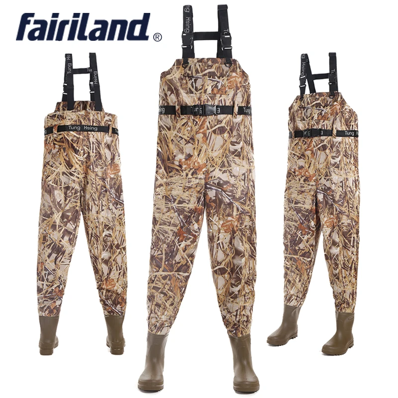 

41-46 size Chest-high wader with wading boots Taiwan Nylon shell PVC linning fishing waders fly fishing gear bootfoot wader
