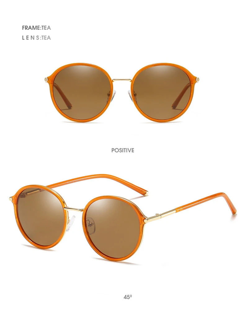 SUNWEAR 2019 новый роскошный круглый Для женщин поляризованных солнцезащитных очков марки в дизайнерской металлической оправе женские