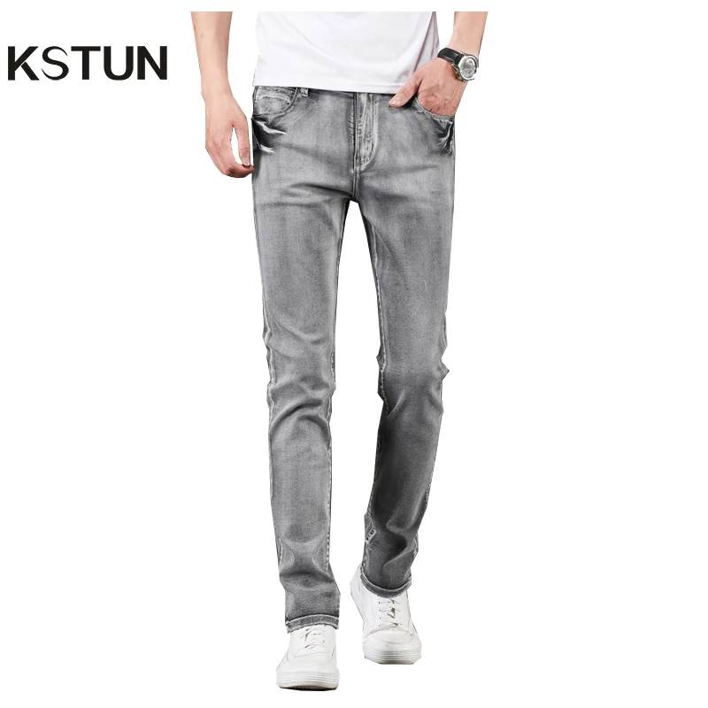 KSTUN Jeans Men Gray Stretch Slim Fit Vintage Spring and Autumn High Quality Yong Boys Denim Pants Men's Clothing 2019 Trendy KSTUN Jeans Men Gray Stretch Slim Fit Vintage Spring and Autumn High Quality Yong Boys Denim Pants Men's Clothing 2019 Trendy