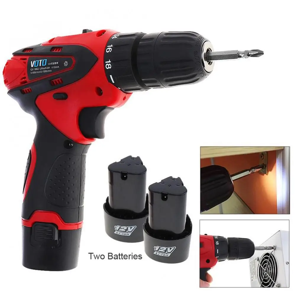 

LanLan Electric Screwdriver with 2*Rechargeable Lithium Battery Two-speed Power Tools