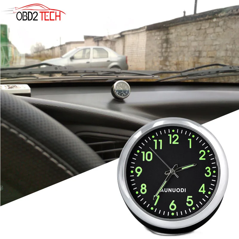 40mm Anti Scratch Car Clock Mechanics Quartz Clock with Luminous Light