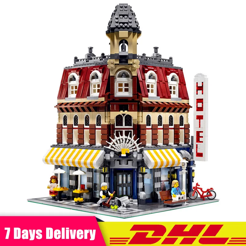 

Compatible LegoINGlys 10182 LEPIN 15002 2133Pcs Cafe Corner City Street Model Building Blocks Bricks Figures Modular Set Toys