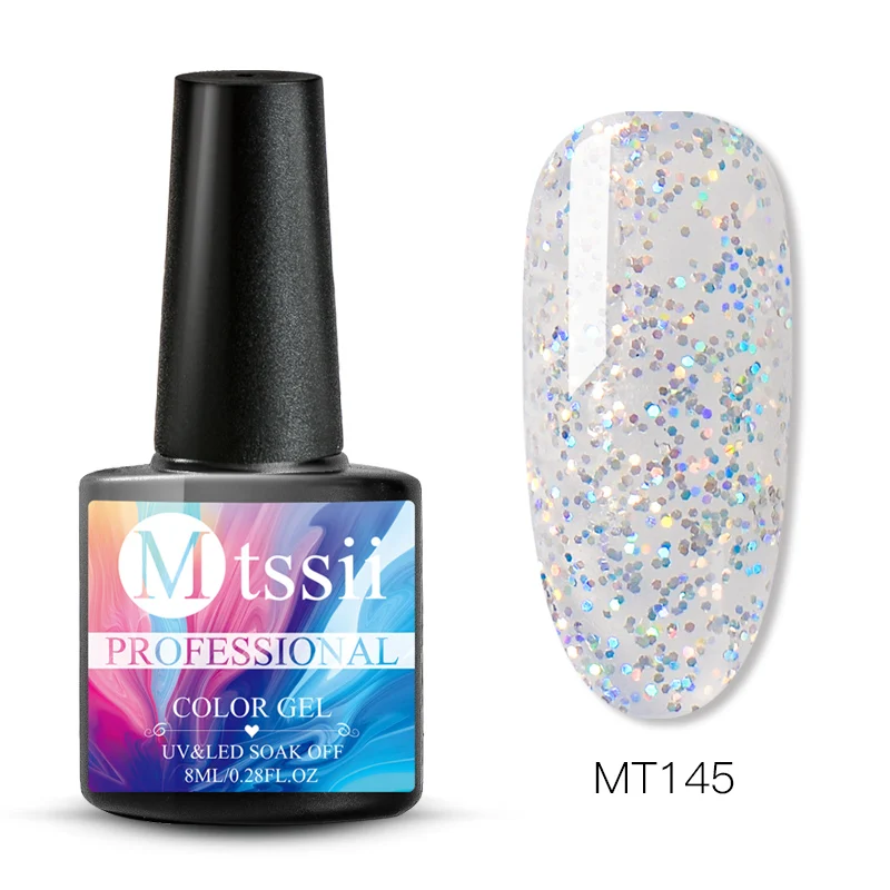 Mtssii цветной однотонный лак для ногтей Блестящий мерцающий гель для ногтей Дизайн ногтей маникюрный лак впитывающий УФ-гель - Цвет: HHS01578