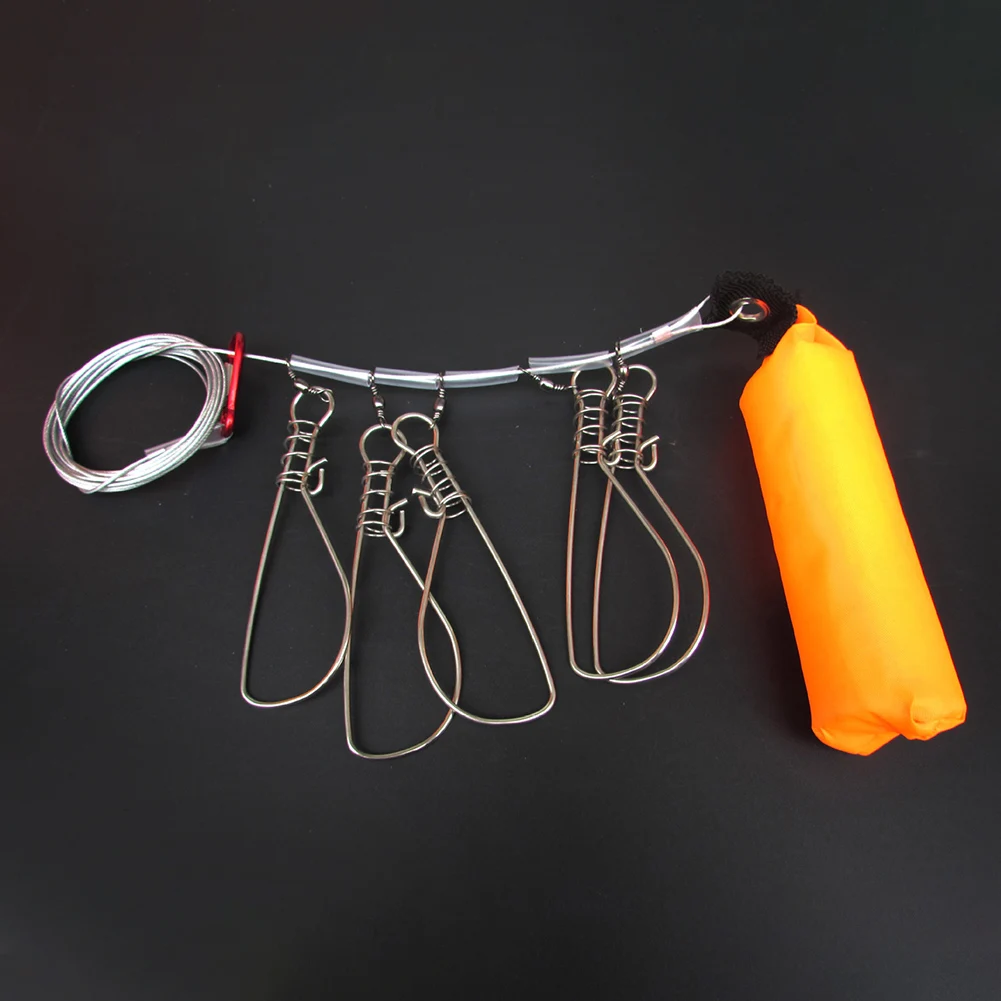

5M Fishing Lock Buckle Stainless Steel Live Fish Lock Belt Fishing Stringer Fishing Tackle for Accessories Tackle
