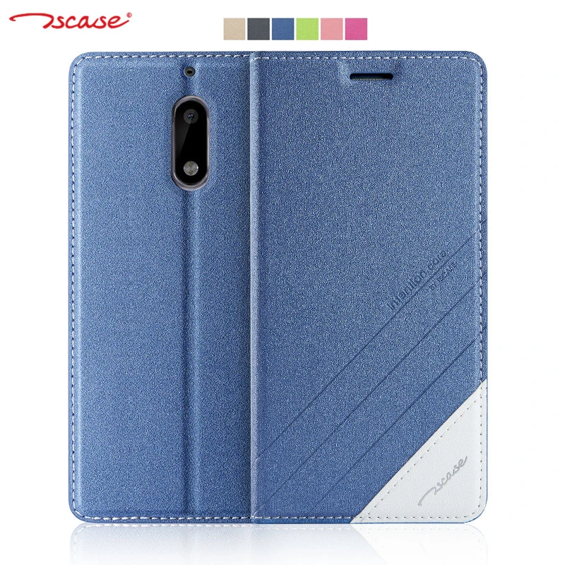 

Original Tscase for Nokia 6 Case Cover Magnetic Flip PU Leather + Soft TPU Back Cover for Nokia 6 Case Stand Protective Shield