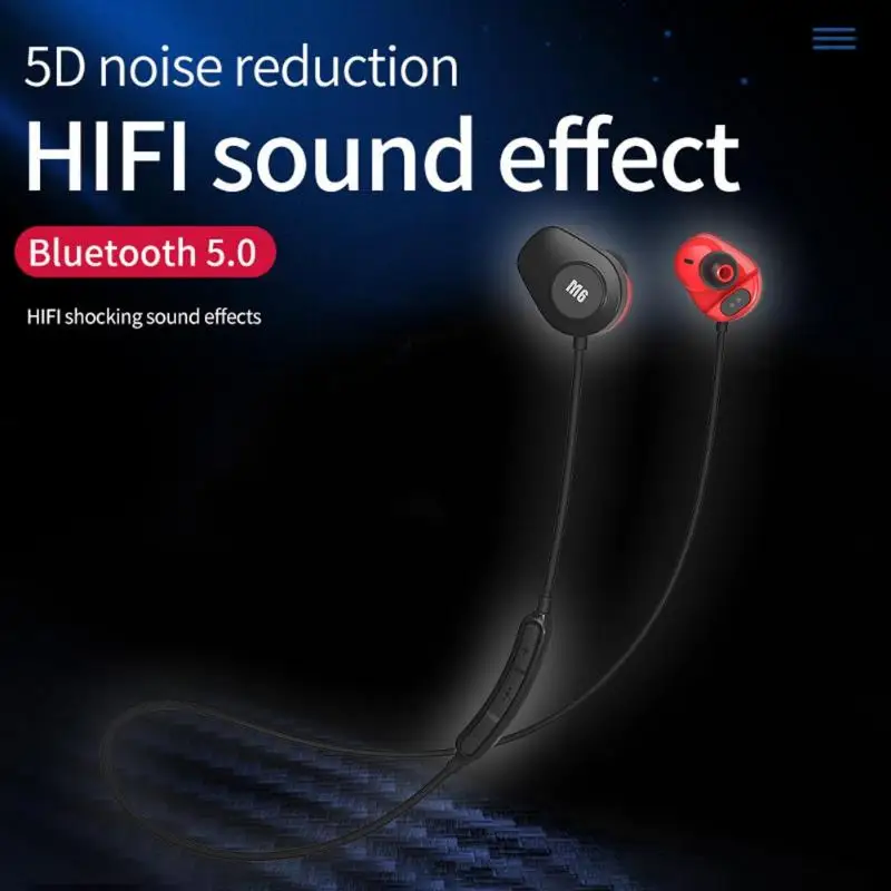 M6 монитор сердечного ритма Bluetooth 5,0 наушники Водонепроницаемый Беспроводной наушники 3D стерео объемного гарнитура супер быстрое сопряжение для Android и iOS