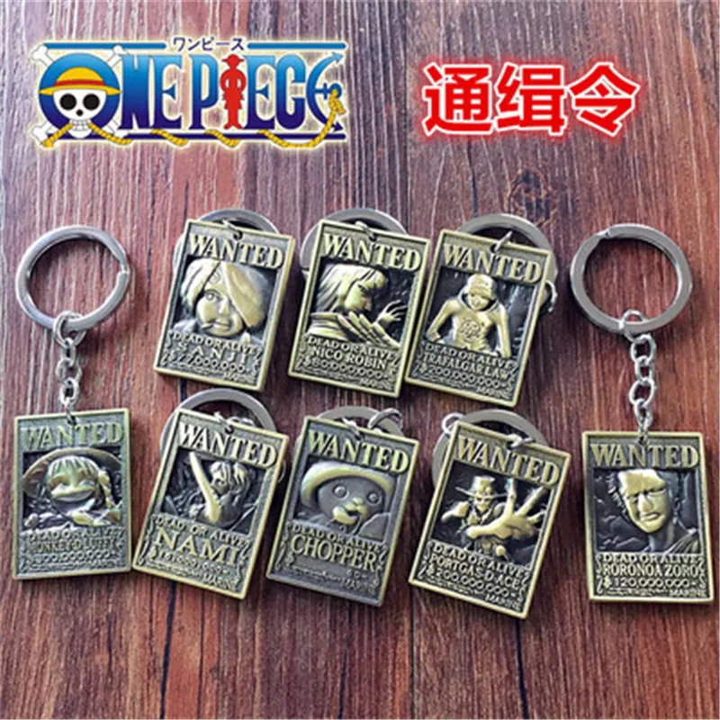 Japanese anime One Piece manga enfant dress Wanted circular Keychain cosplay Prop Christmas gift |