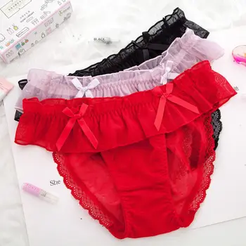 

2019 New Year lace skirt white gauze underwear sexy sweet flesh black bowknot triangle majtki damskie culotte femme perizoma