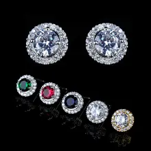 Янь Мэй серебристый циркониевый серьги гвоздики модные ювелирные изделия для женщин GLE3605