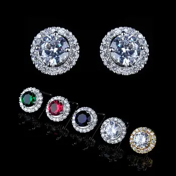 

Yan Mei Wholesale New Silver Color Zircon Stud Earrings Fashion Jewelry For Women Gle3605
