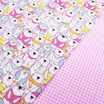 

Cotton Fabric Printed Bear Kids Cotton Twill Patchwork Cloth DIY Sewing Quilting Fat Quarters Material For Baby&Child