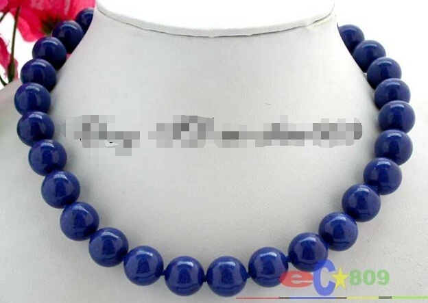 

DD Wholesale FREE SHIPPING >>>>BIG 18" 14mm nature blue round lapis lazuli necklace