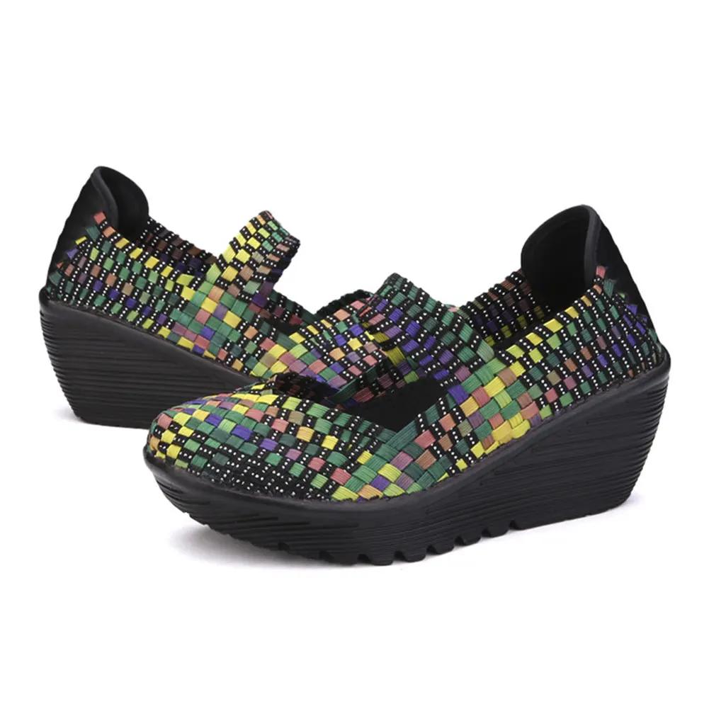 

women summer shoes women platform sandals shoes women woven shoes ladies flat middle heels wedge beach sandals