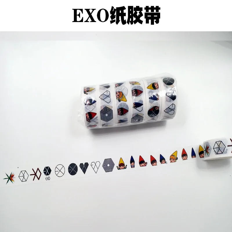 

[MYKPOP]EXO SEHUN CHANYEOL BAEKHYUN Adhesive Tape DIY Diary Book Scrapbook Sticker KPOP Fans Collection 10m/roll SA18050704