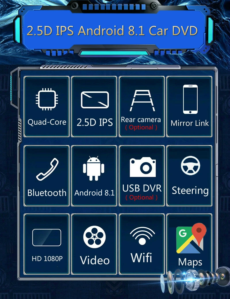 1" 2.5D ips Android 8,1 Автомобильный мультимедийный dvd-плеер gps для hyundai elite i20 аудио Радио стерео навигации