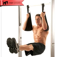 페어 블랙 ab 복부 스트랩 매달려 슬링 턱 위로 앉아 barbelt 가로 바 서스펜션 트레이너 스트랩(China)