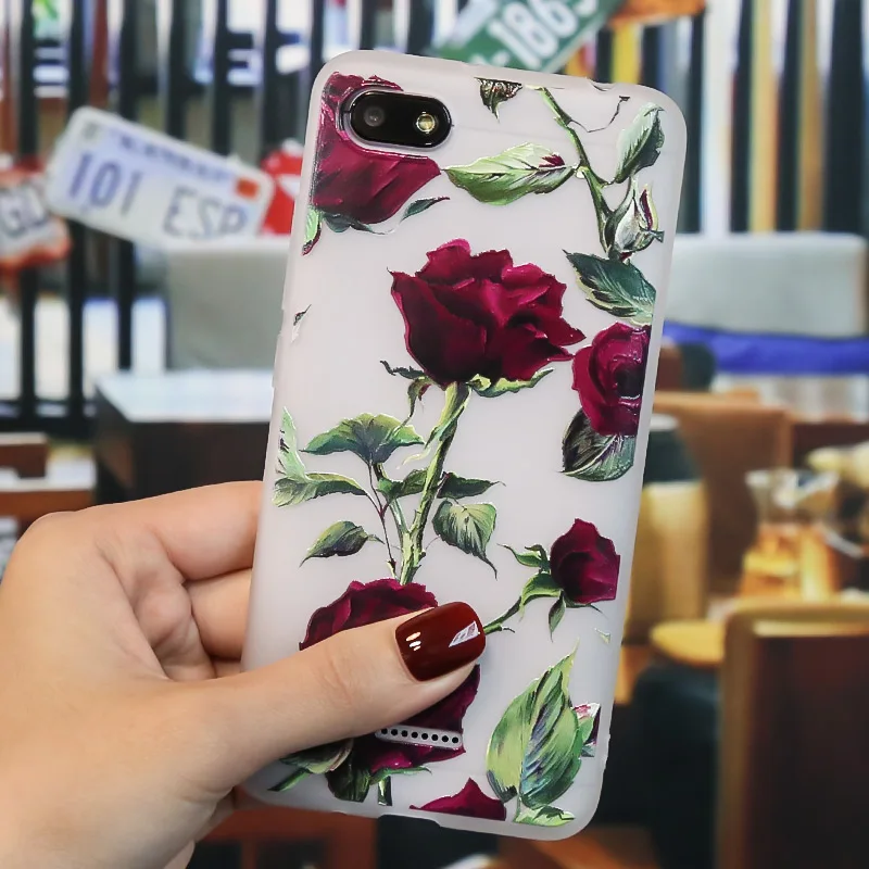 M04 Чехол для Xiao mi Red mi 6A 5A 4A чехол силиконовый матовый 3D красный mi 5 6 A 7 8 mi 9T Funda задняя крышка цветы красный mi 5 Plus бампер мягкий TPU - Цвет: M04