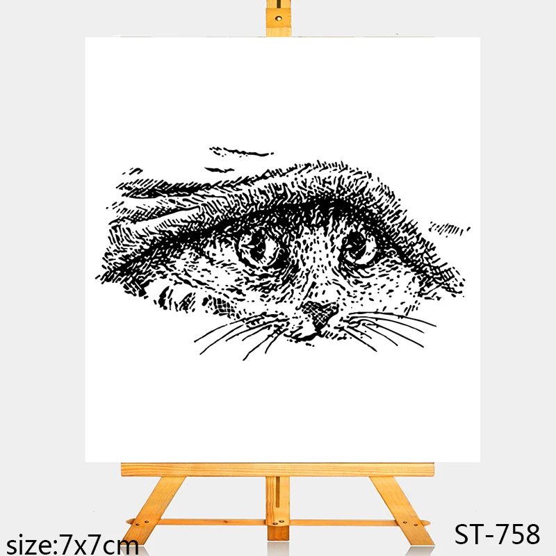 

AZSG Dumbfounded cat Clear Stamps/Silicone Transparent Seals for DIY scrapbooking Card Making