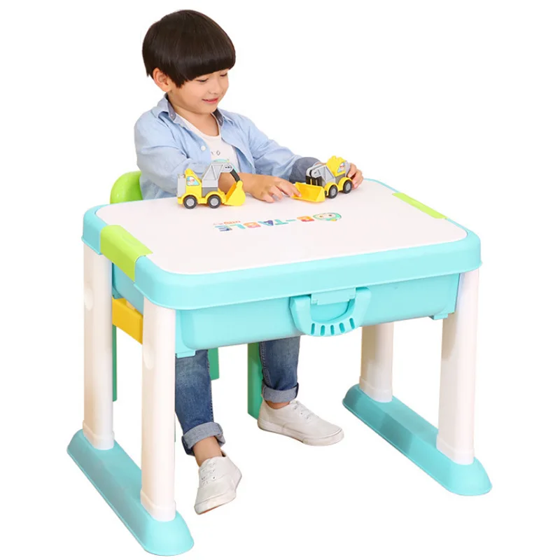 Многофункциональный стол большого размера строительные блоки парк развлечений мраморный Запуск модели строительные игрушки детские развивающие
