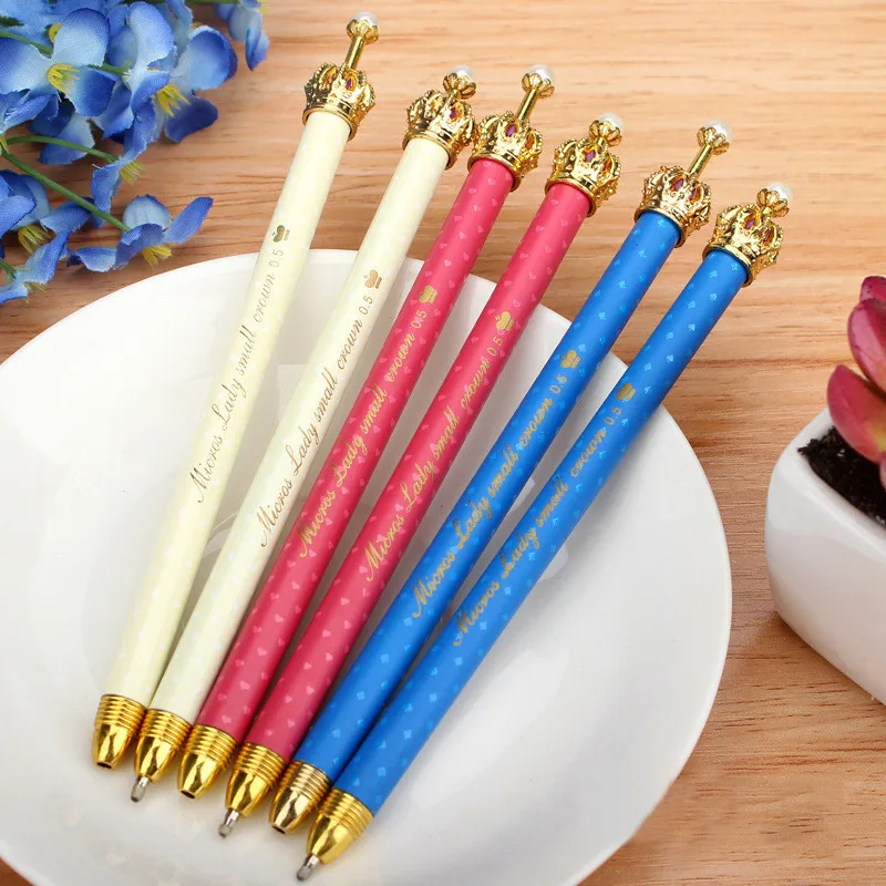 Random Color EZONE 1 шт., шариковая ручка Dream Crown с милым мультипликационным принтом, шариковая ручка 0,5 мм с синими чернилами, шариковая ручка разных цветов для студентов - Цвет: Random Color