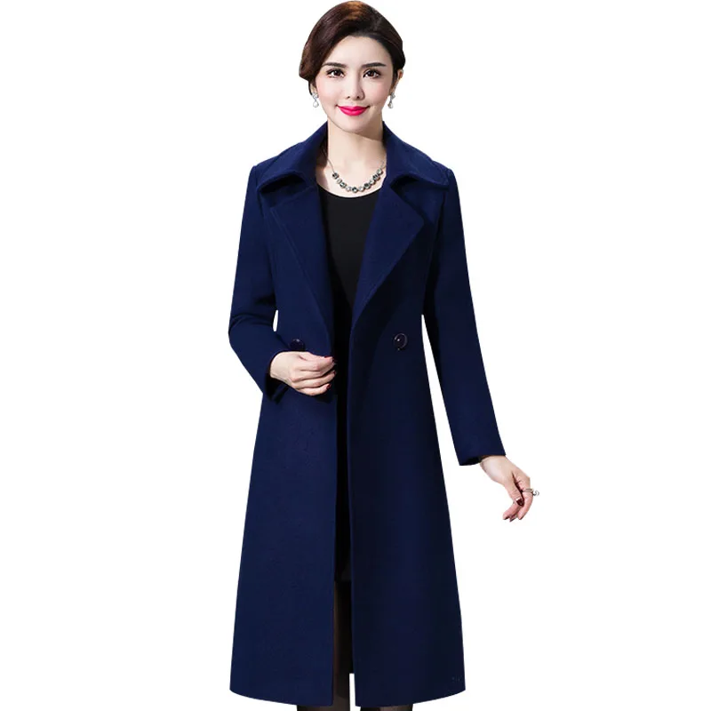 

Women Winter Wool Coats Warm 2019 Slim Fit Fashion Casual Office Lady Blends Womans Coat Jacket Khaki Plus Size New YF282