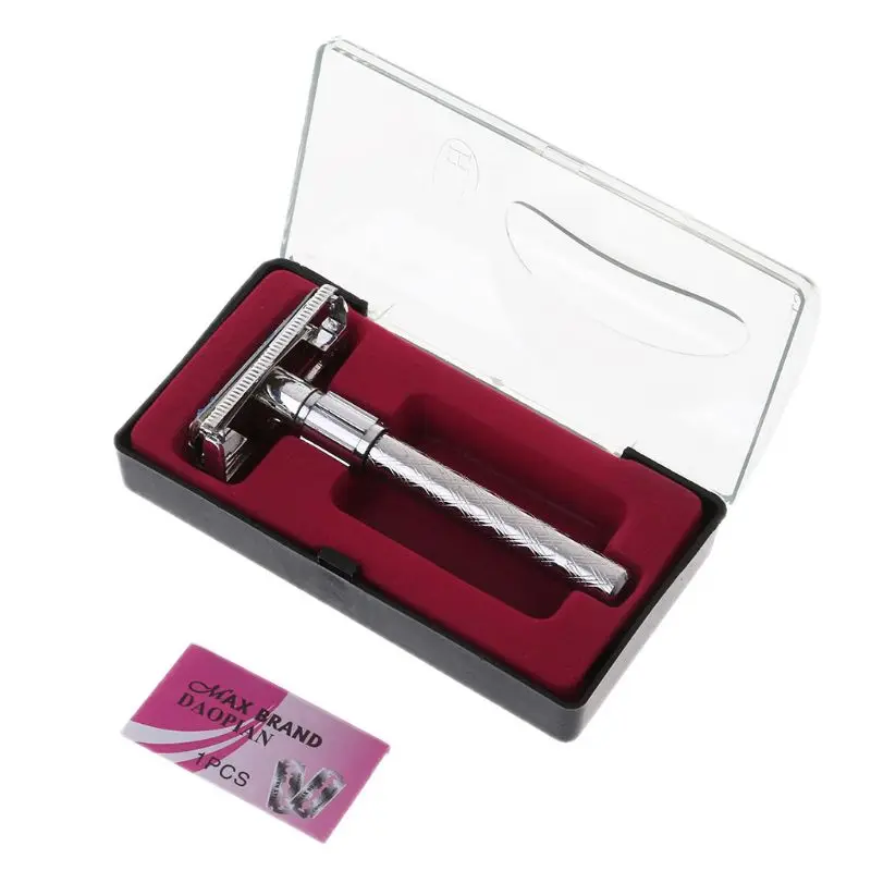 

1 Set Safety Manual Razor Double Edge Blade Replacement Men Beard Trimming Facial Hair Mustache Remove Home Accessory