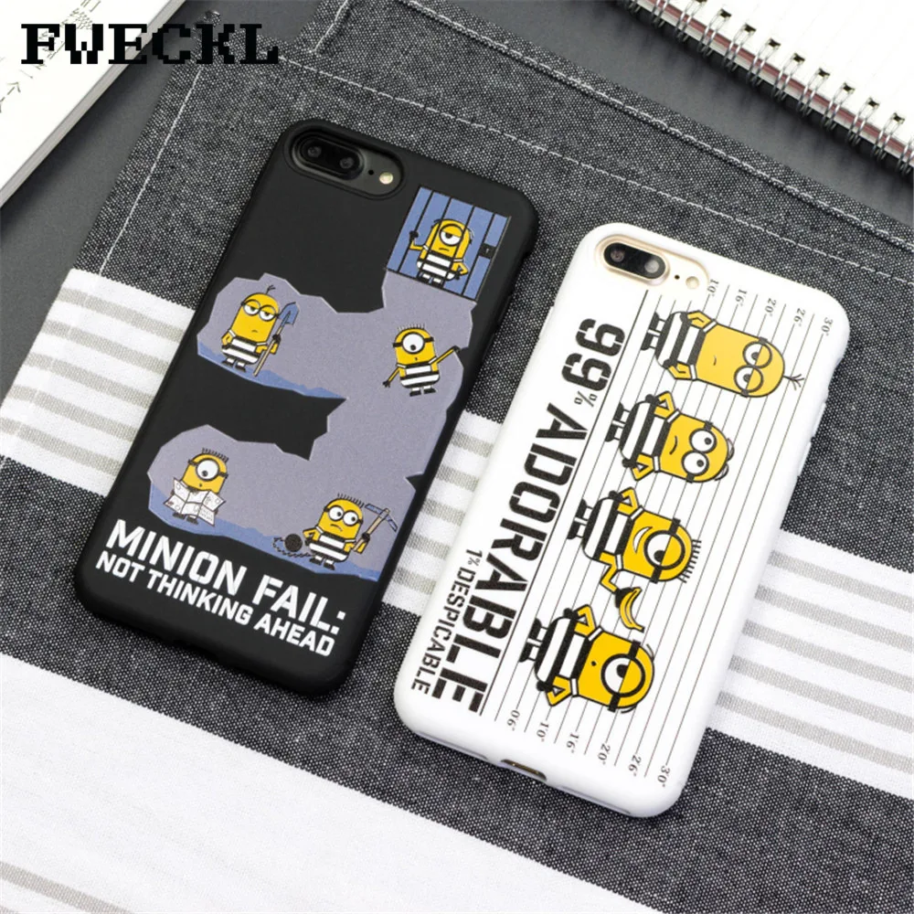 

Cute Funny Despicable Me 3 Yellow Minions Case Cover for iphone 7 8 6s Plus X 10 Cartoon Minion Phone Cases Silicone Accessories