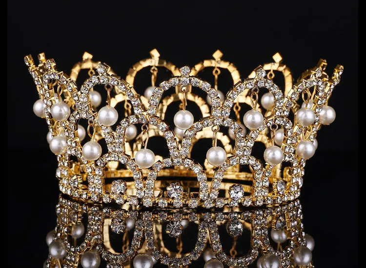 Большая европейская Королевская корона, золотые или серебряные стразы, диадема, супер большая Королевская корона, свадебные аксессуары для волос