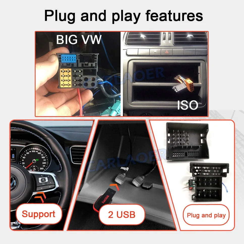 " Android Автомобильный GPS навигатор 2 DIN для VW Volkswagen GOLF 5, 6 Polo Passat b5, Jetta Tiguan Touran Skoda, canbus, руль
