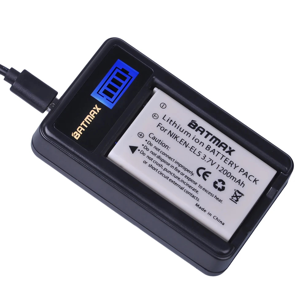 Online 2 Stücke 3,7 V 1200 mAh EN EL5 EN EL5 ENEL5 Batterie + LCD USB ladegerät für NIKON Coolpix P530 P520 P510 P100 P500 P5100 P5000 P6000