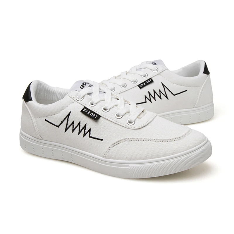 Breathable New 2016 Spring and Summer Canvas Lace Up Shoes Men Flat Shoes Men Casual Shoes Black White