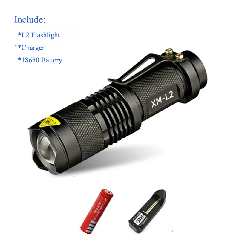 6000 люмен Cree XM-L2 мощный светодиодный фонарь тактический фонарь светодиодный фонарь с 18650 батареей - Испускаемый цвет: B