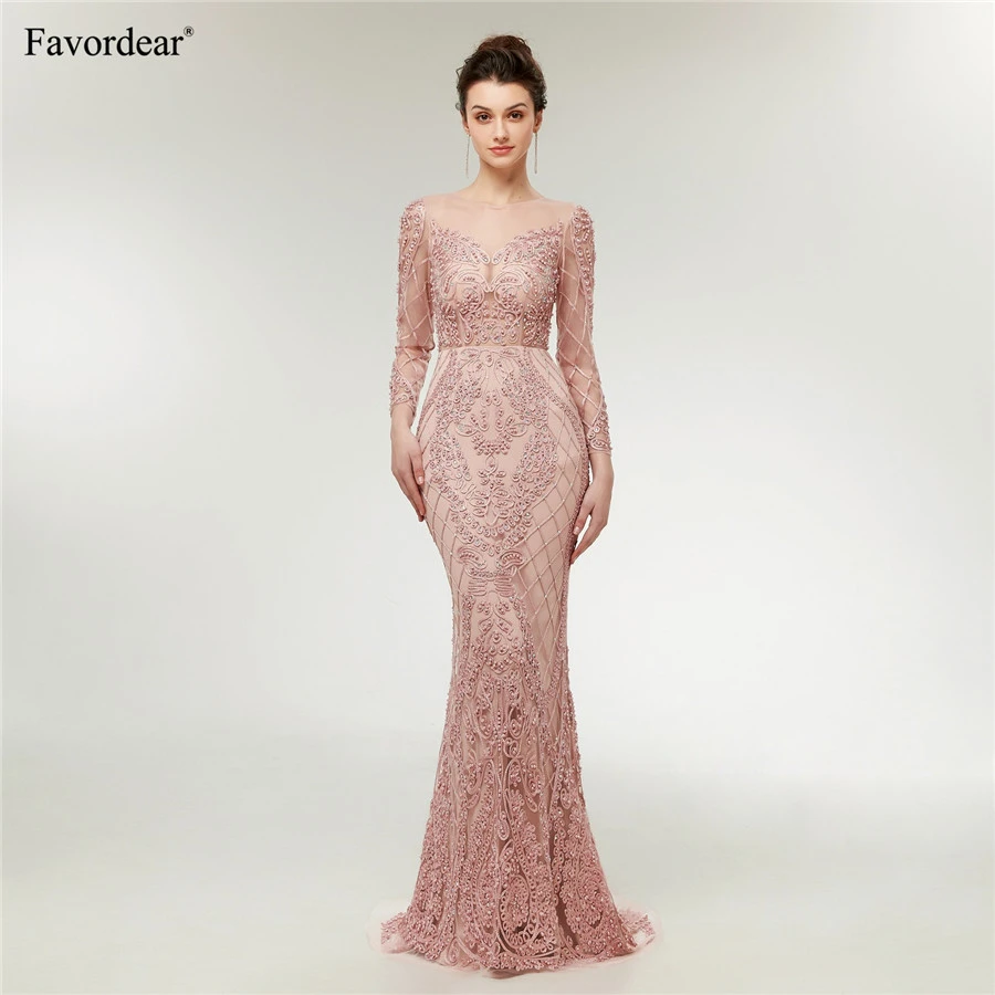 blush evening gown