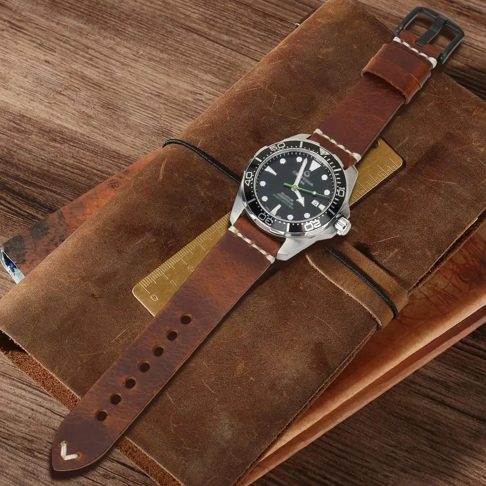 Cena MAIKES akcesoria do zegarków od zegarków 20mm 22mm 24mm pasek ze skóry naturalnej do zegarka samsung gear s3 tissot bransoletki do zegarków