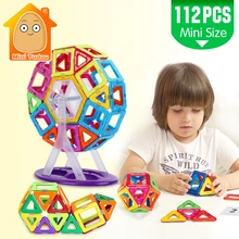 MiniTudou Mini 112PCS Magnetic Blocks Construction Enlighten Assembly Building Blocks Toys Kids Educational DIY Plastic Bricks