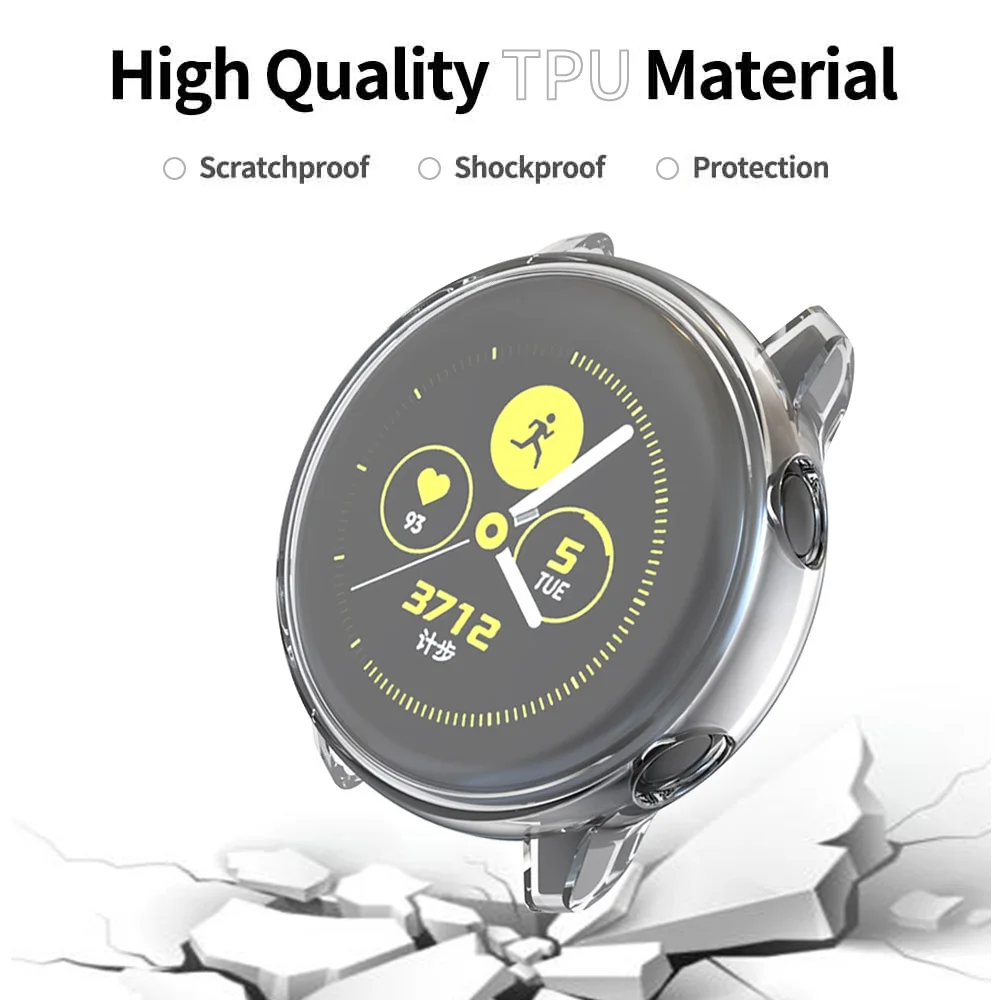 Новое поступление, мягкий ТПУ защитный чехол для samsung Galaxy Watch Active/Active 2, 40 мм, 44 мм, полное покрытие, тонкий бампер, аксессуары