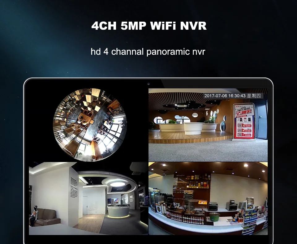 XM JPN1-W 5MP/4MP/3MP 360 градусов панорамный VR 4CH умный wifi мини NVR Поддержка ONVIF P2P Беспроводная сетевая ip-камера