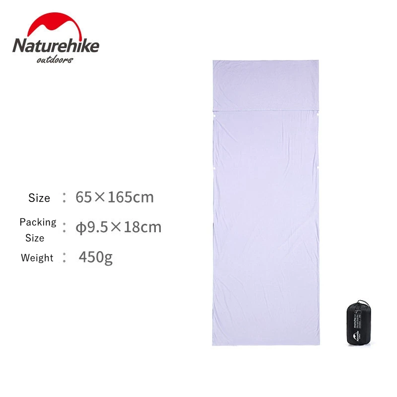 Light Purple for Kid Спальный мешок Naturehike из модального волокна для взрослых Сверхлегкий портативный туристический гостиничный Спальный лайнер дышащий походный кемпинг для детей - Цвет: Light Purple for Kid