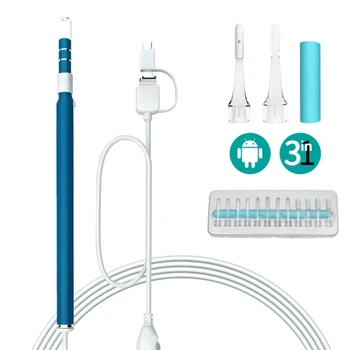 

3 In 1 Multi-functional Cochlear Cleaning USB Endoscope 5.5mm Visual Earwax Cleaning Tool Ear Needle Otoscope Camera 0.3MP